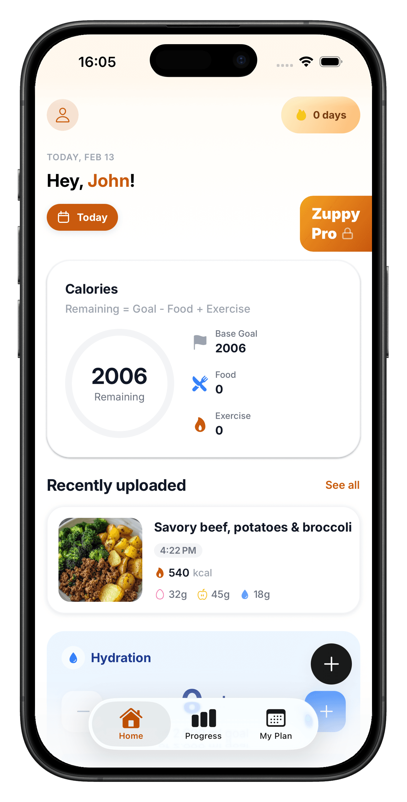 Zuppy app preview showing personalized meal plans