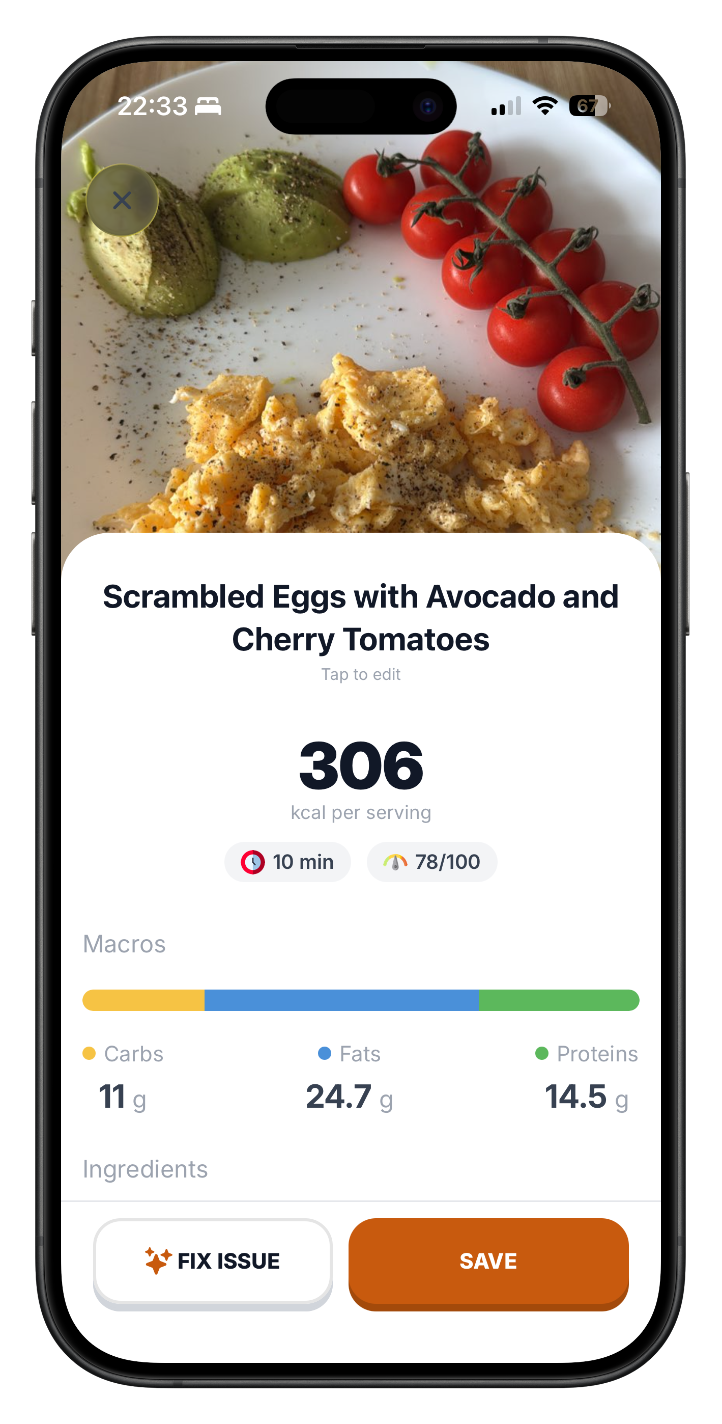 Zuppy app showing calorie tracking, meal logging, and hydration monitoring